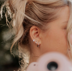 Hexagon Gold-filled Huggies