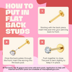 Diamond Flat Back Studs