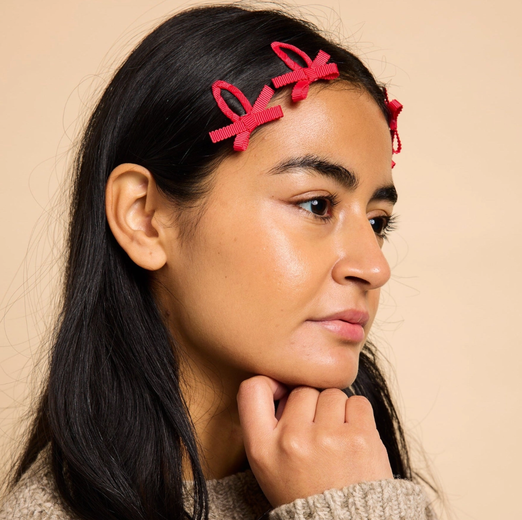 Bow Snap Clips in Cherry