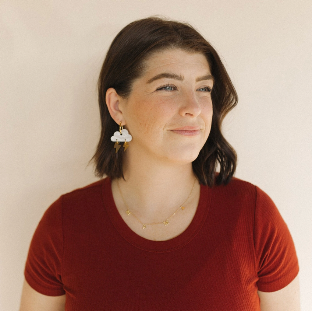 Lightning Thunder Cloud Hoop Earrings