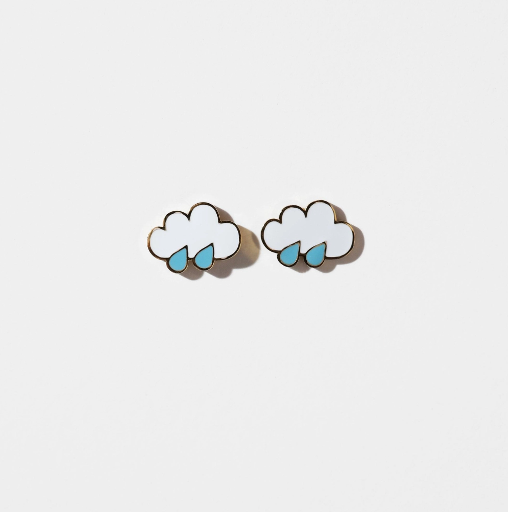 Rain Cloud Stud Earrings