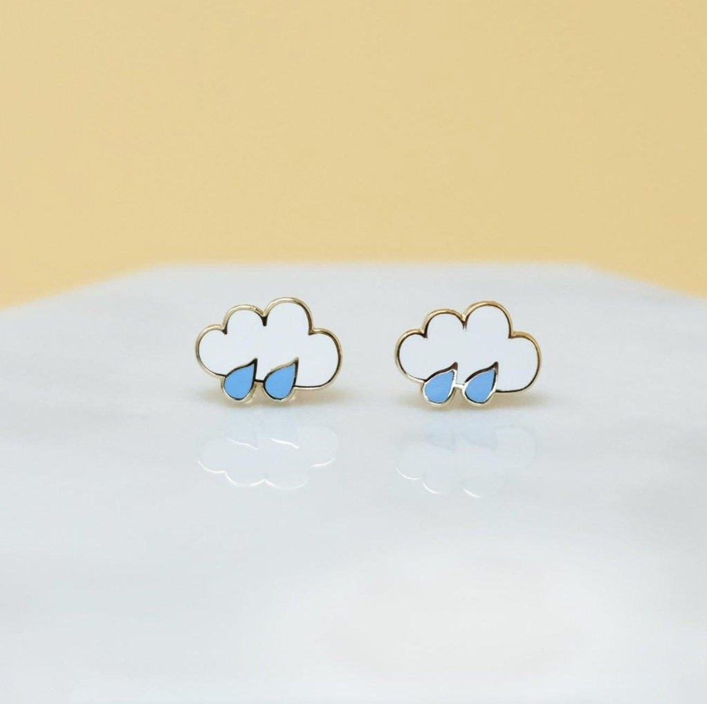 Rain Cloud Stud Earrings