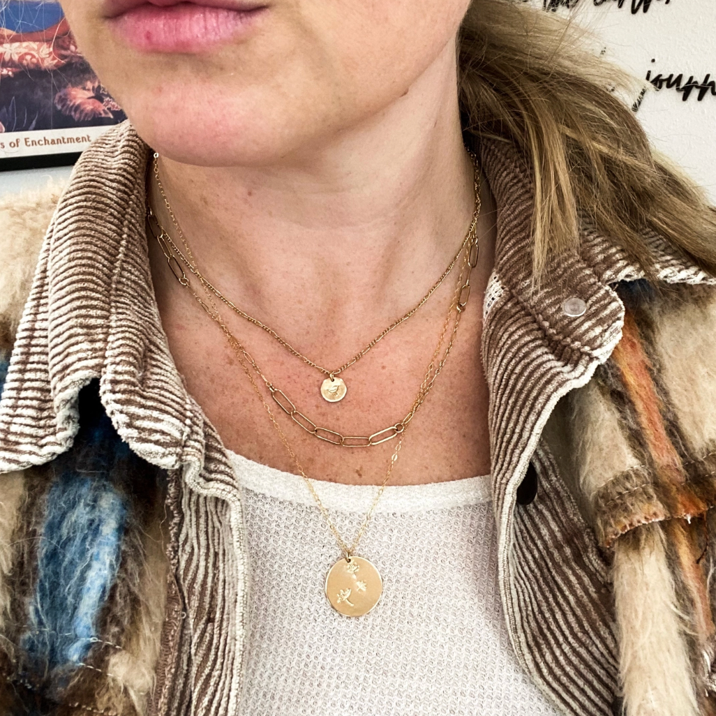 Hand Stamped Wish Coin Necklace