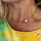 Sparrow Paperclip Chain Link Necklace