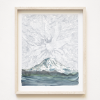 Mt. Rainier Topo Mountain Art Print