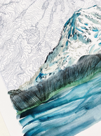 Mt. Rainier Topo Mountain Art Print