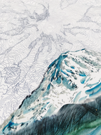 Mt. Rainier Topo Mountain Art Print