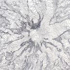 Mount Rainier Topo Lines Map Art Print