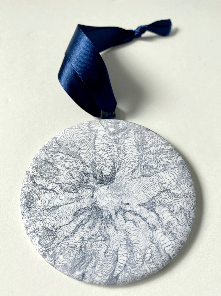 Mount Rainier, WA Ornament: Topo Map