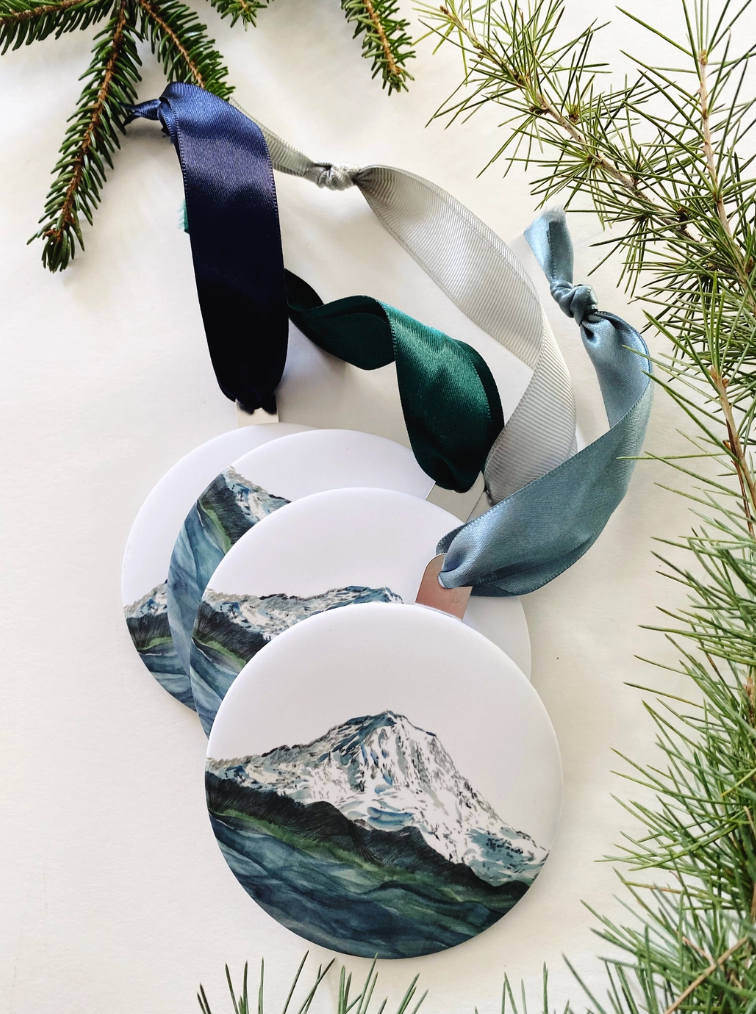The Mountain is Out Ornament
