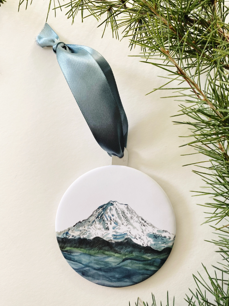 The Mountain is Out Ornament