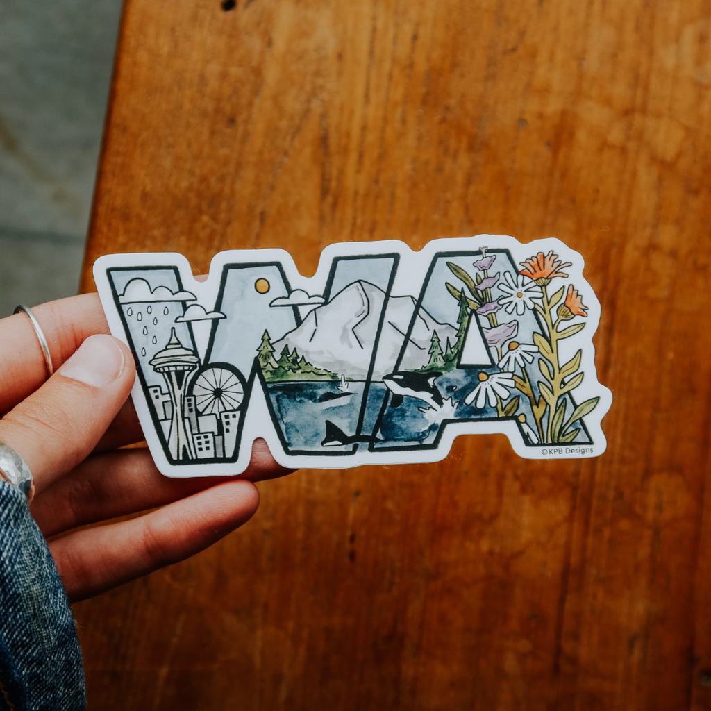WA Skyline Vinyl Sticker