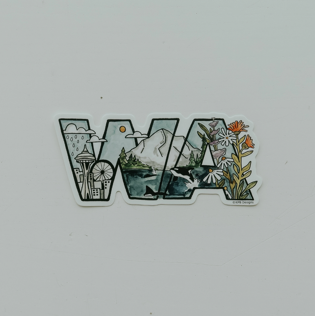WA Skyline Vinyl Sticker