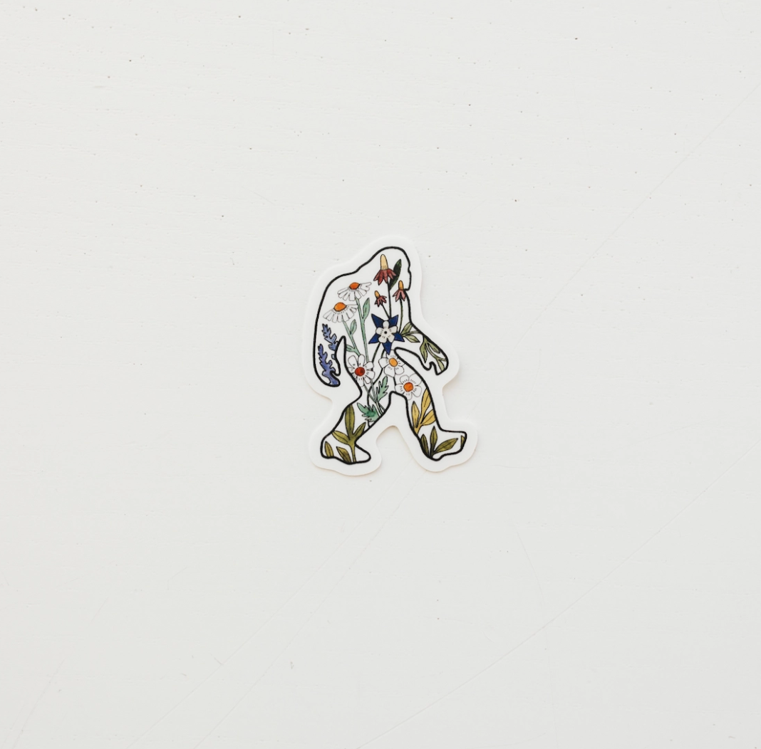 Flower Sasquatch Vinyl Sticker