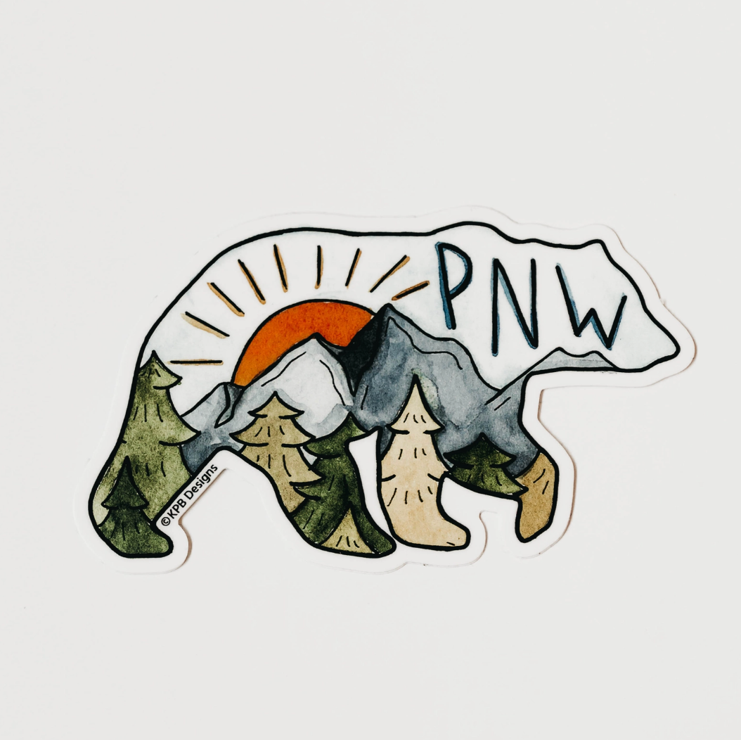 PNW Bear Vinyl Sticker