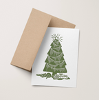 Christmas Kitten Tree Holiday Greeting Card
