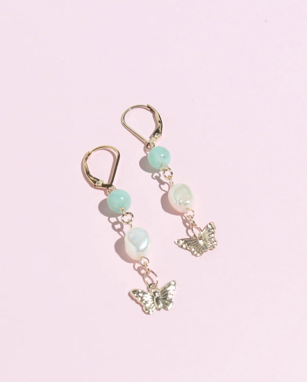 Jade Mariposa Pearl Earrings