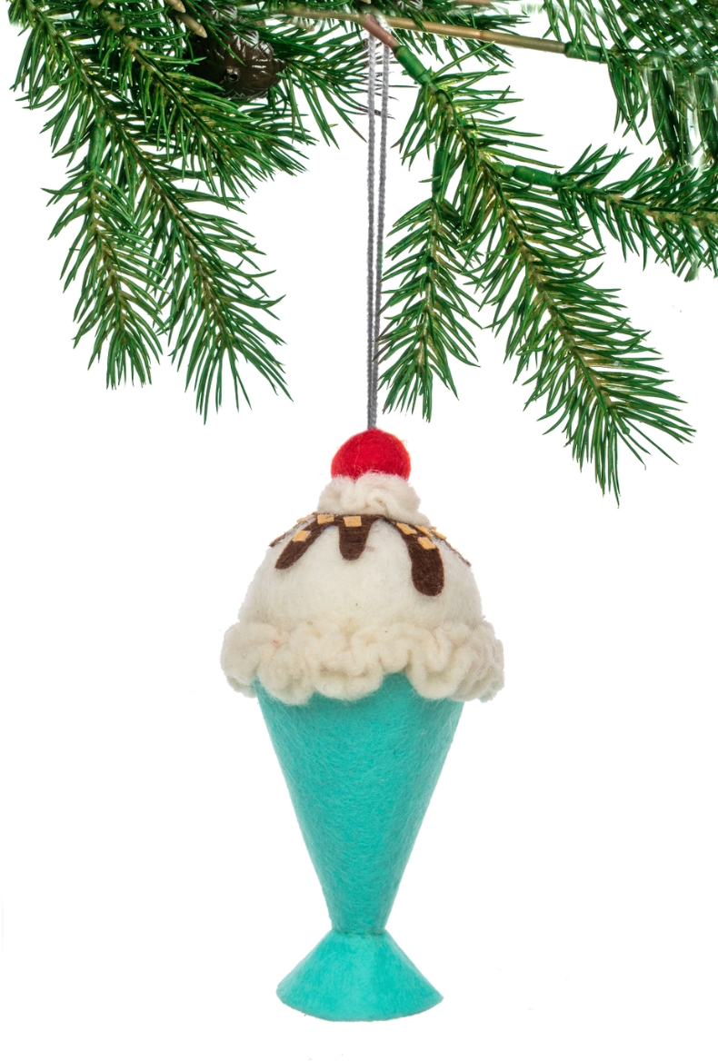 Ice Cream Sundae Felt Ornament