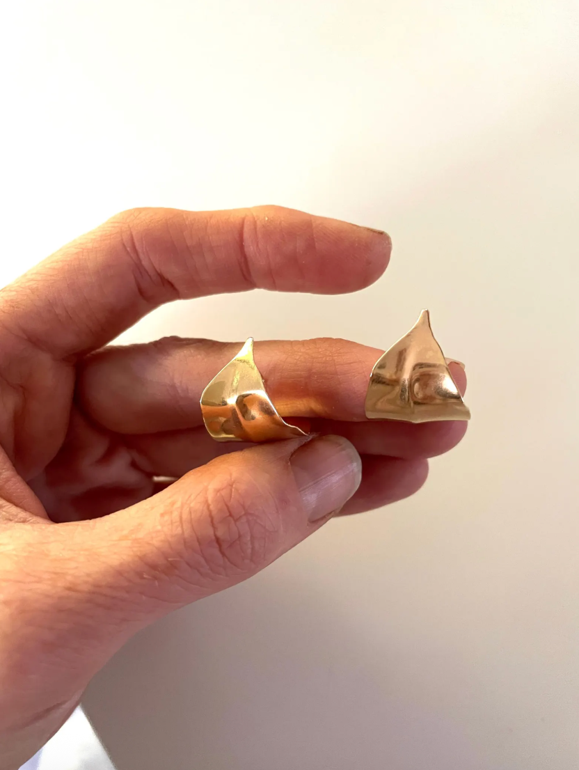 Lisbet Leaf Huggie Hoop Earrings