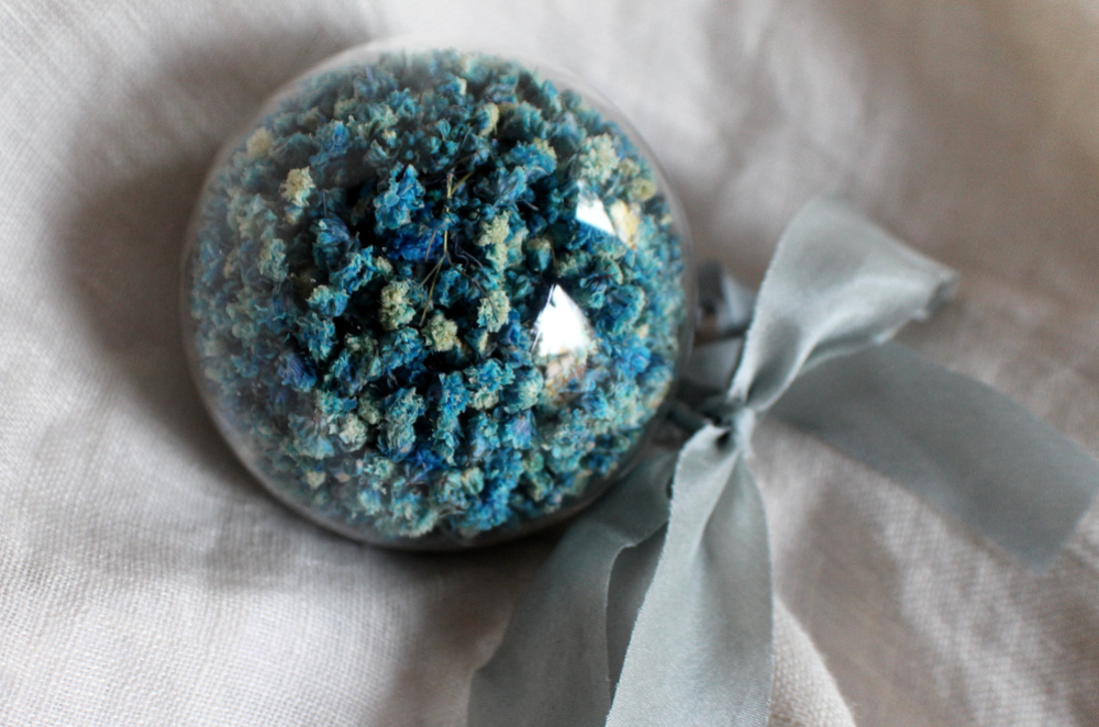 Holiday Dried Glass Ornament