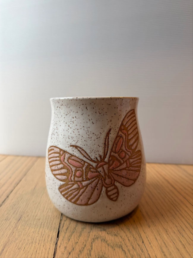 White Moth Vase