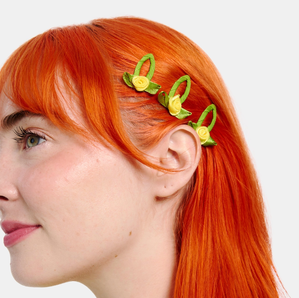 Rosette Snap Clips in Yellow