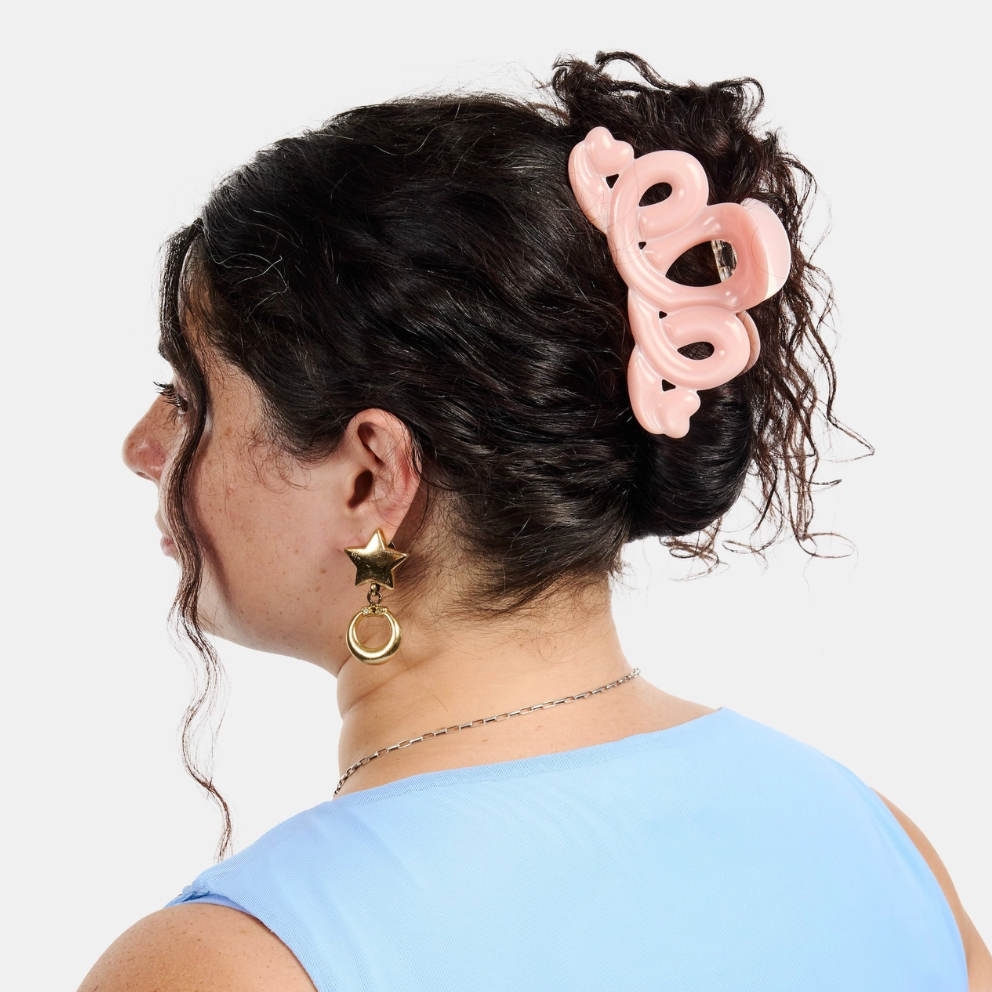 Heart Loop Claw in Pink
