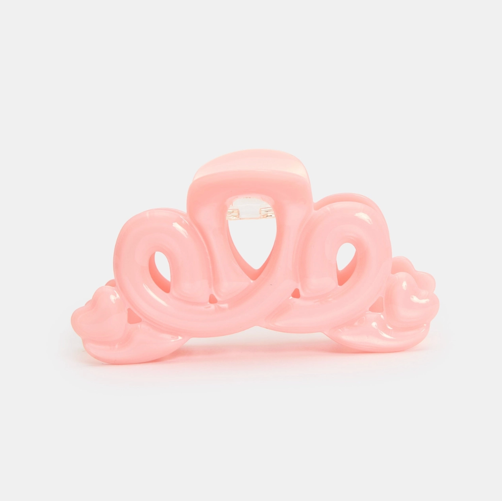 Heart Loop Claw in Pink