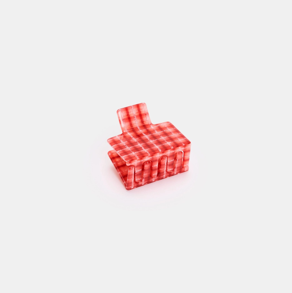 Midi Box Claw in Red Plaid