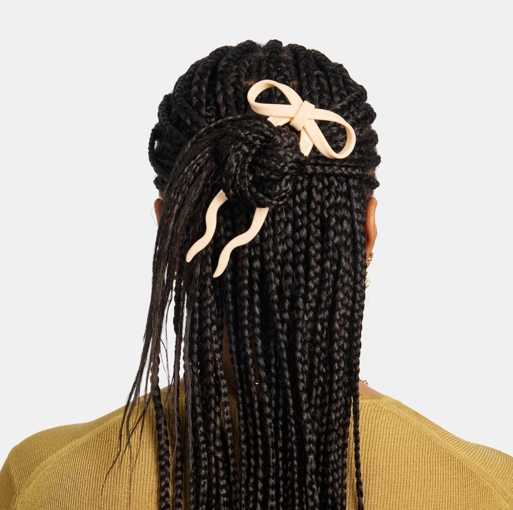 Bow Hairpin in Large Cream
