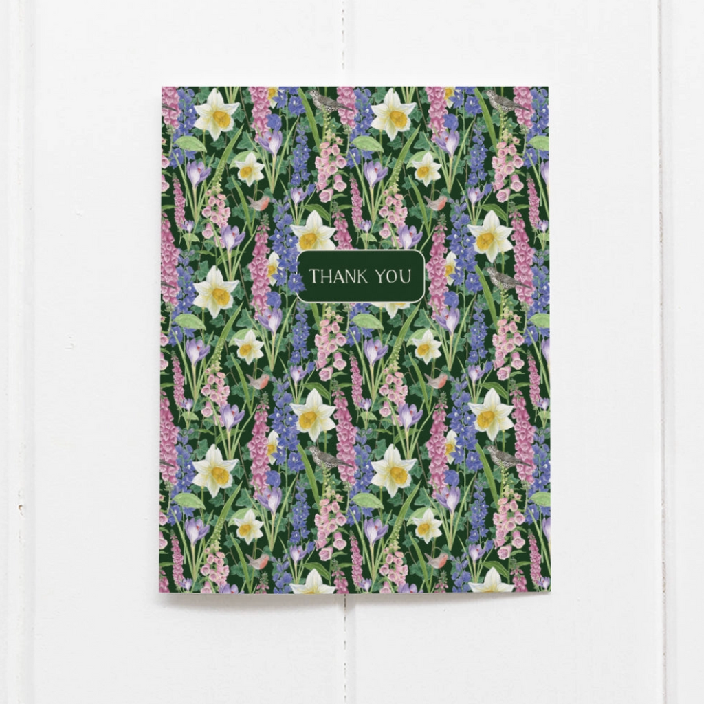 Spring Flowers Thank You Greeting Card