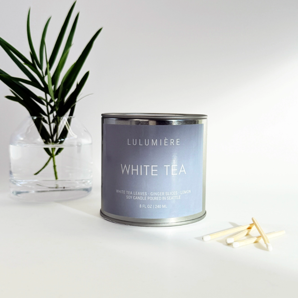 White Tea Silver Candle