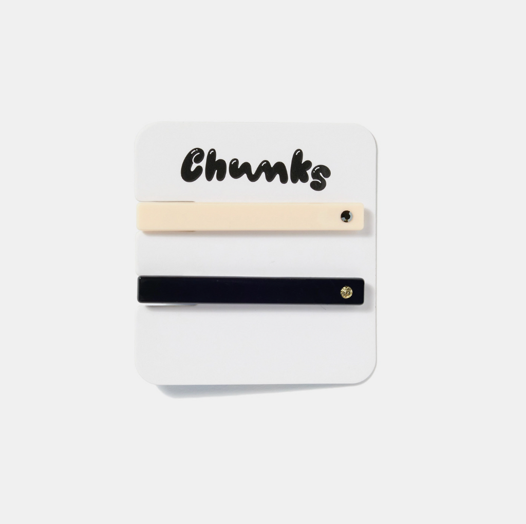 Allie Clips in Cream + Black
