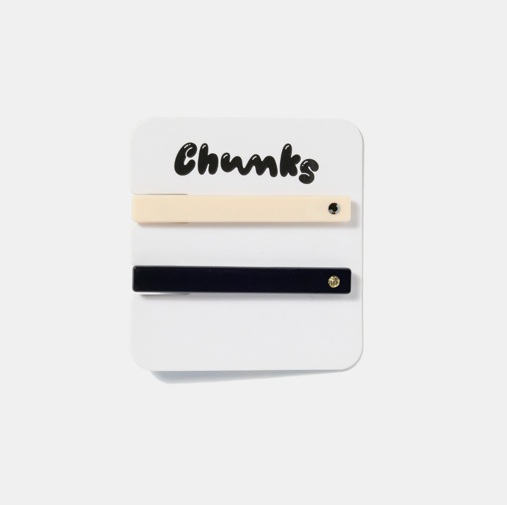 Allie Clips in Cream + Black