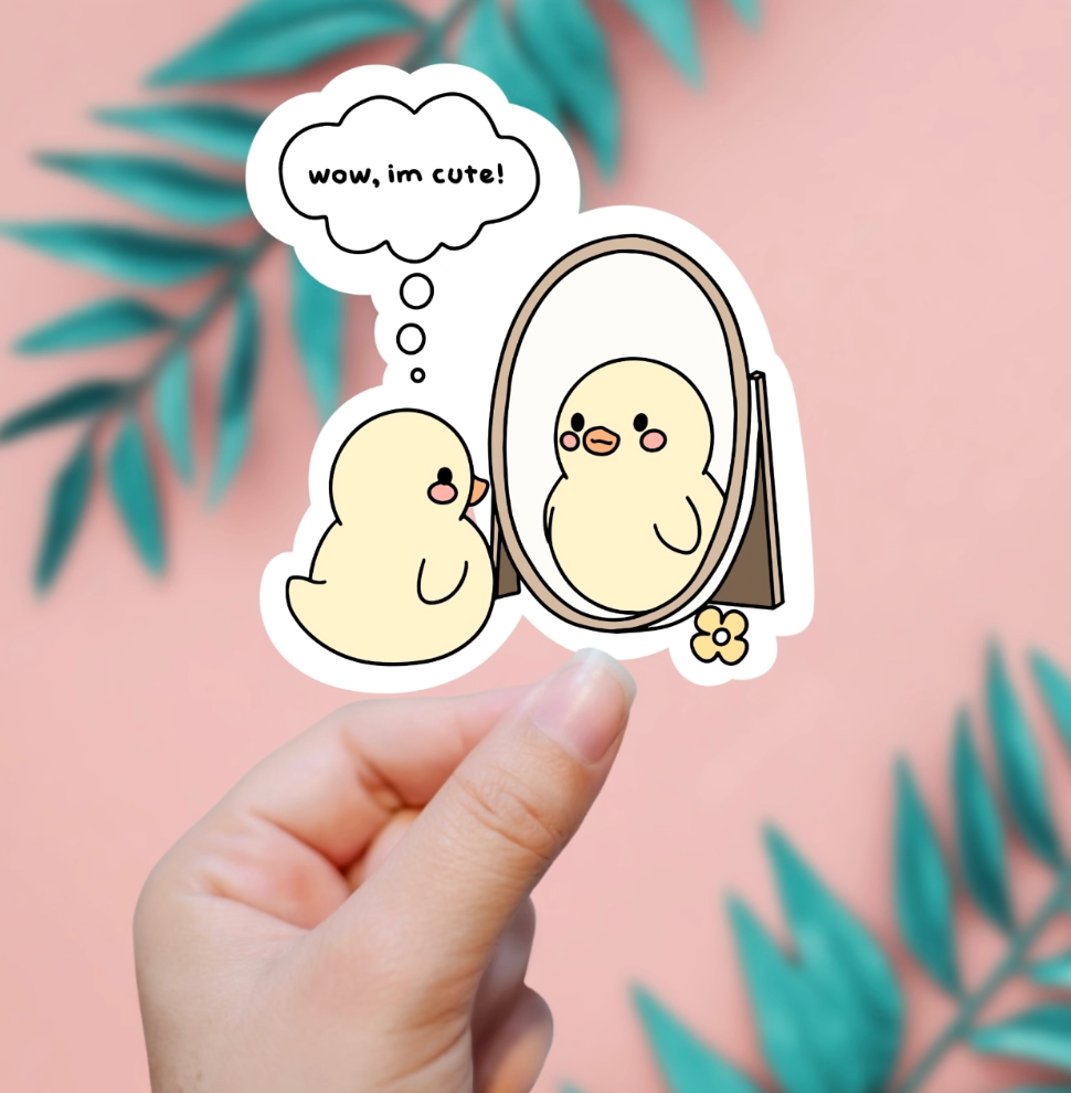 I Look Cute Duck Sticker