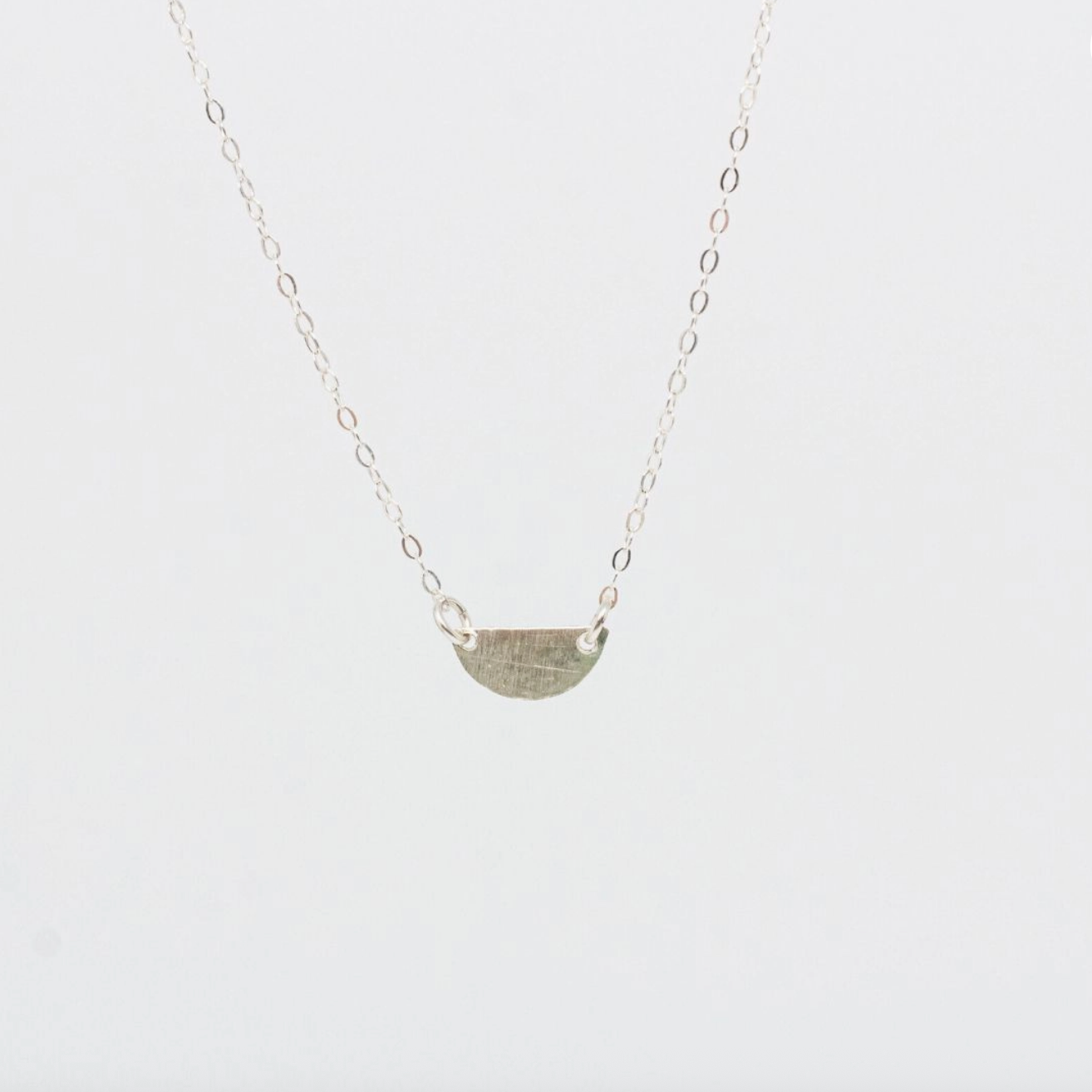 Half Hammered Disc Necklace