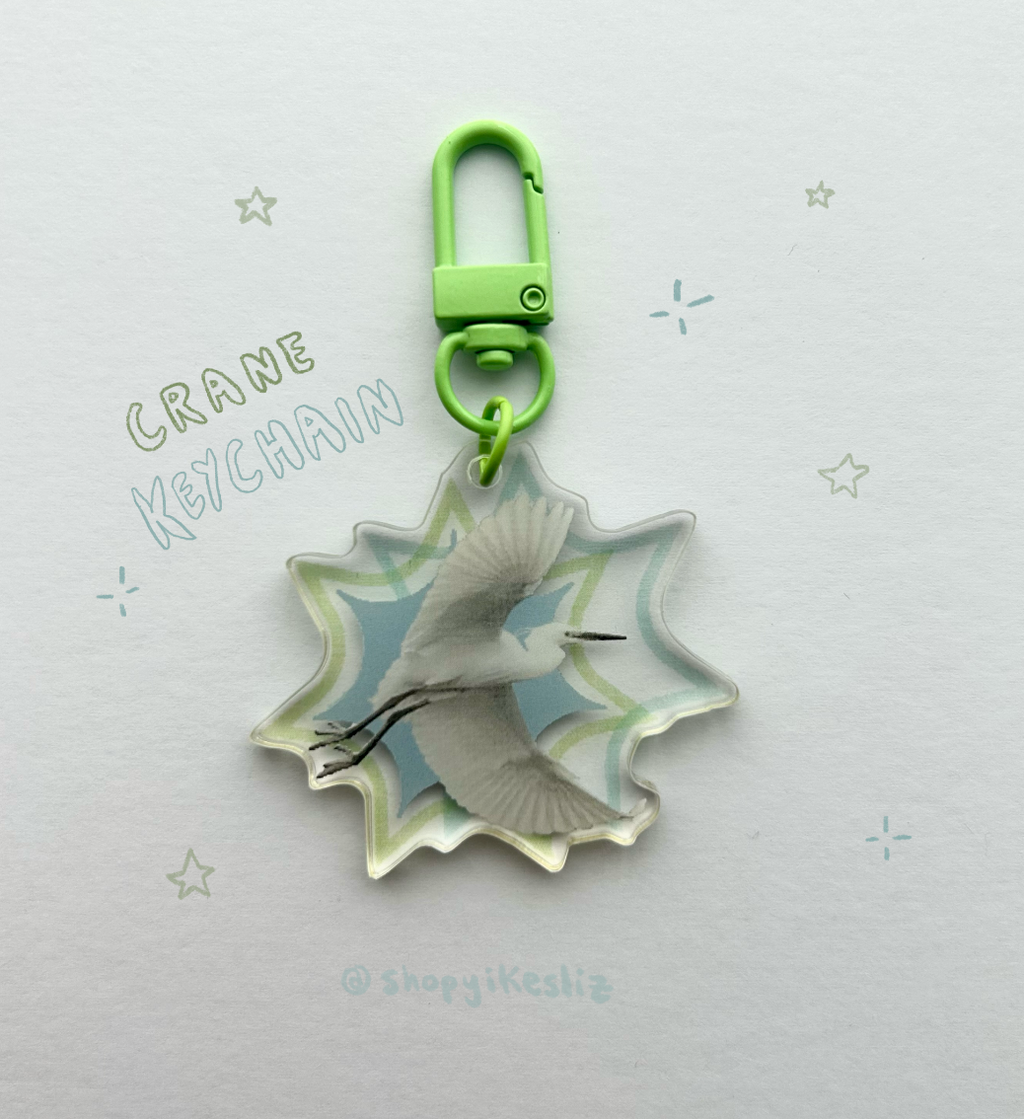 Yikesliz Soaring Heron Acrylic Keychain