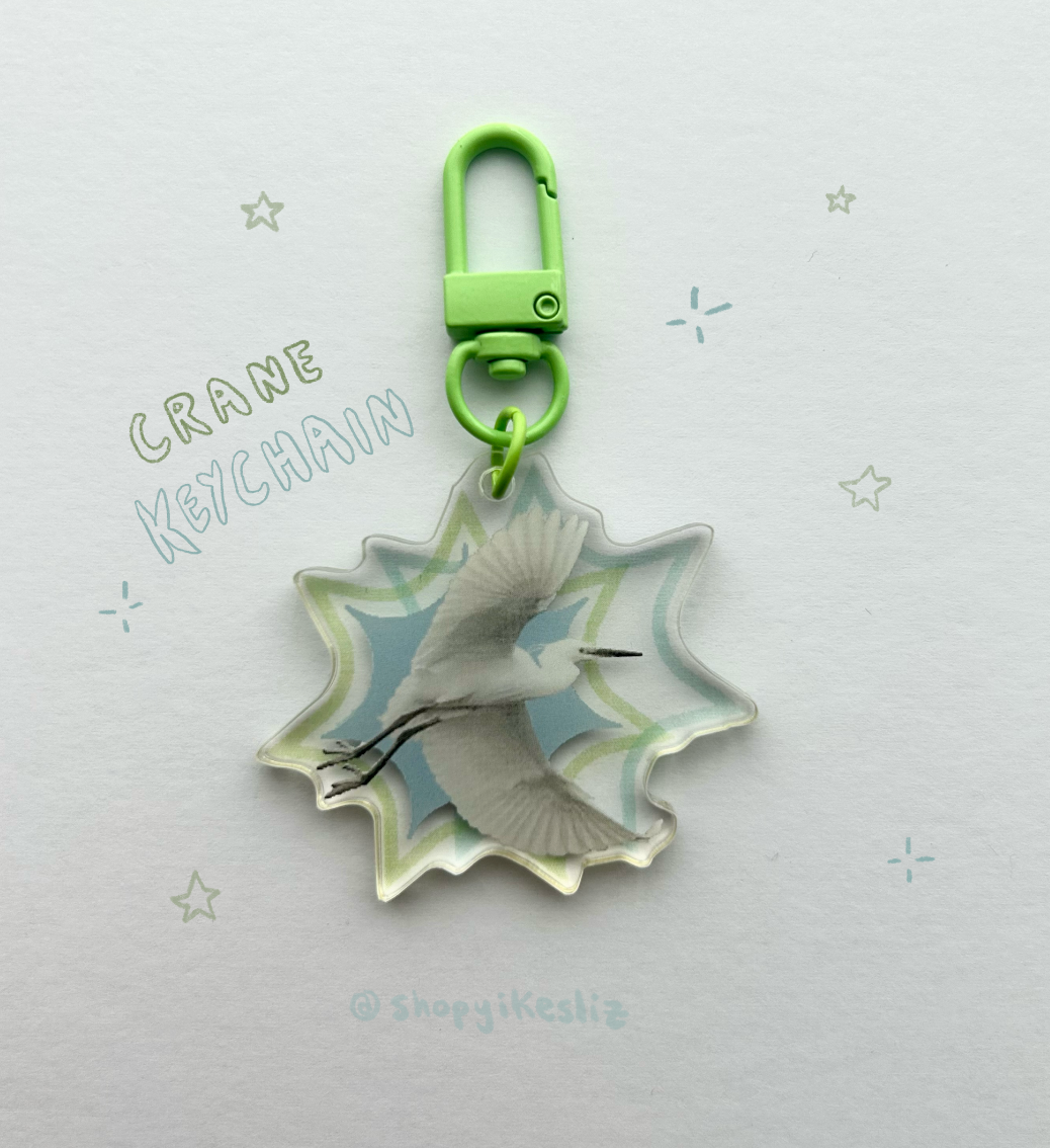 Yikesliz Soaring Heron Acrylic Keychain