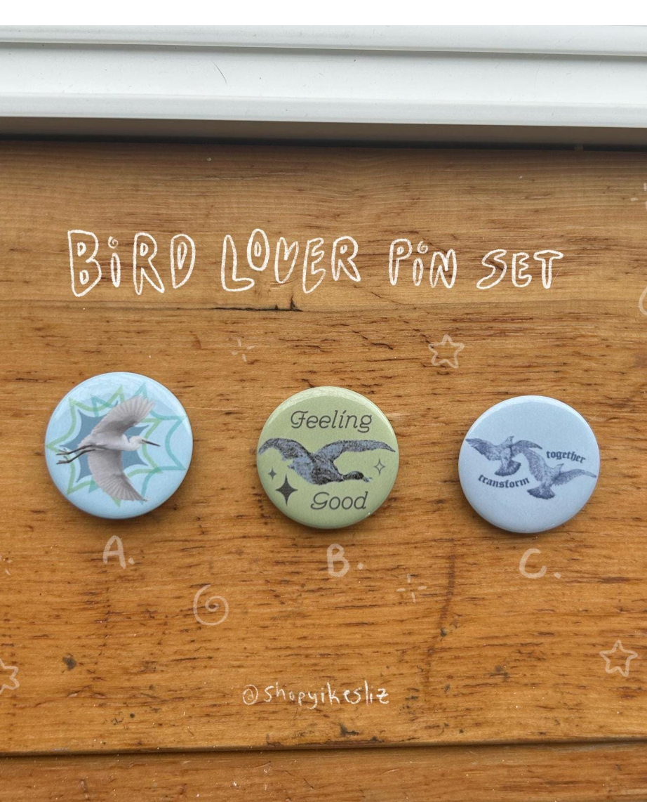 Yikesliz Bird Lover Pins (3 Individual Designs)