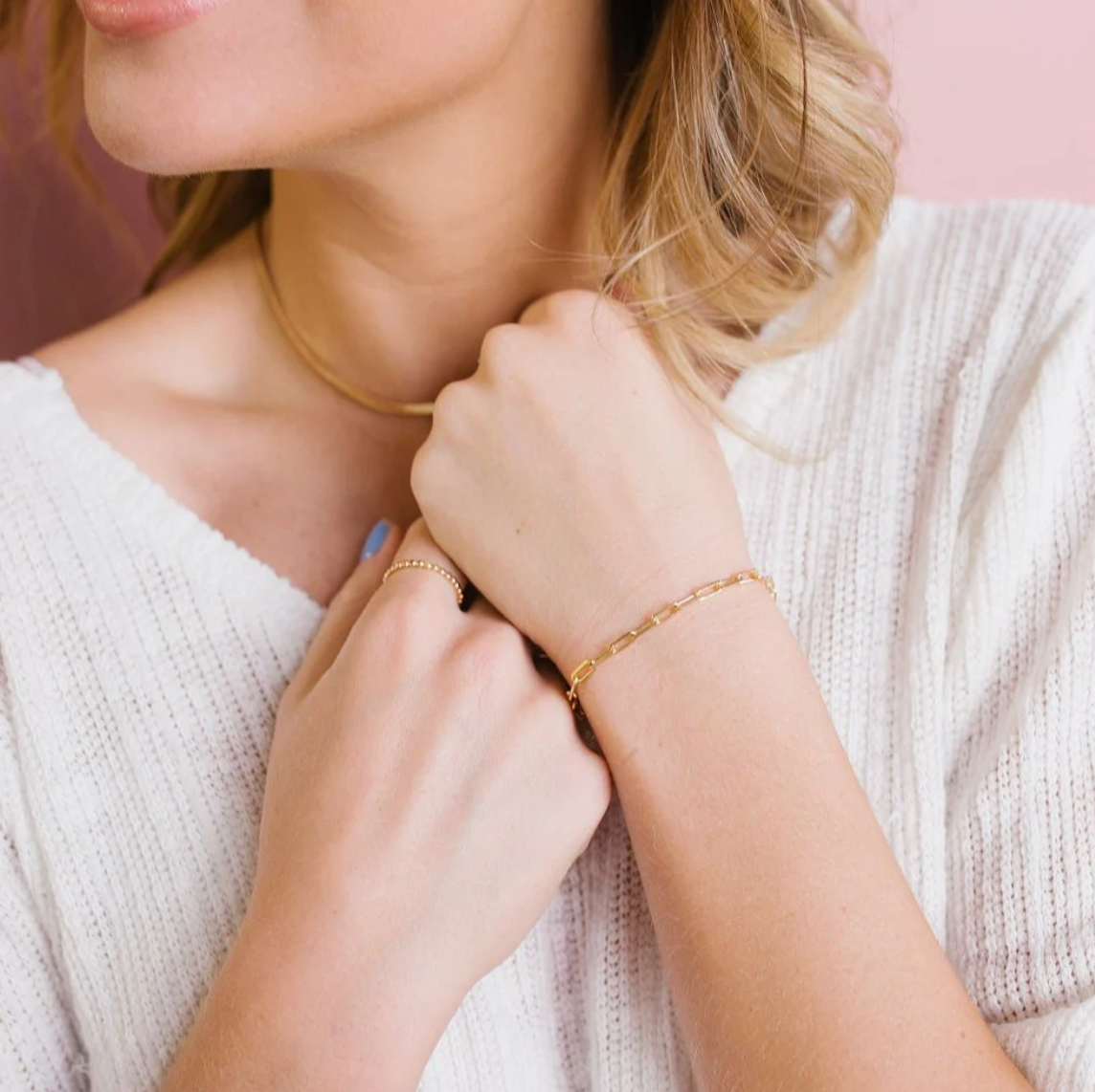 Madeline Gold Filled Paperclip Bracelet
