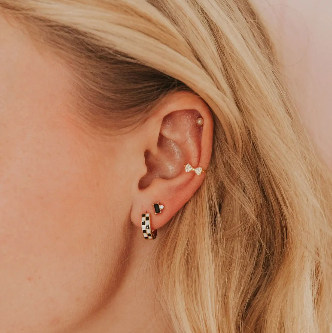 Black & White Checkered Hoops