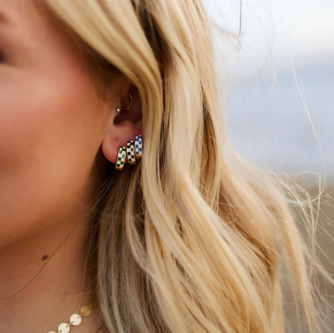 Black & White Checkered Hoops