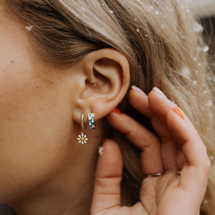 Blue & White Checkered Hoops