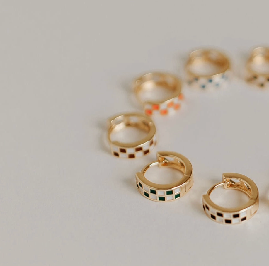 Green & White Checkered Hoops