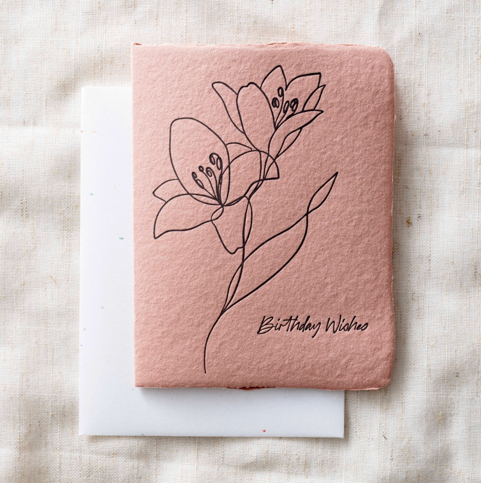 Birthday Wishes Flower Greeting Card