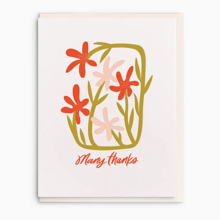 Many Thanks Flowers Greeting Card