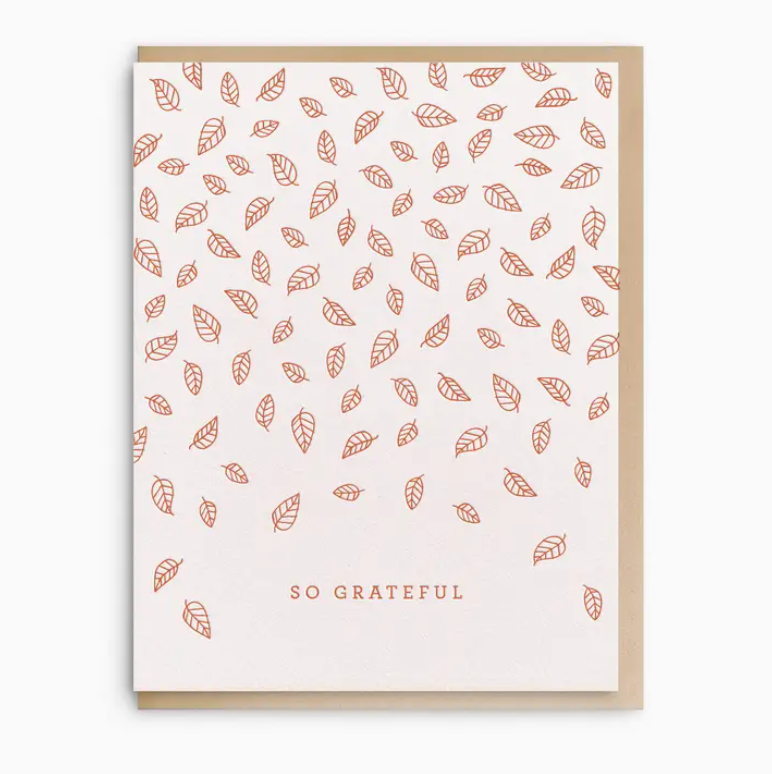 So Grateful Leaves Greeting Card