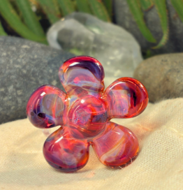 Handblown Flower Ring, Mai Tai