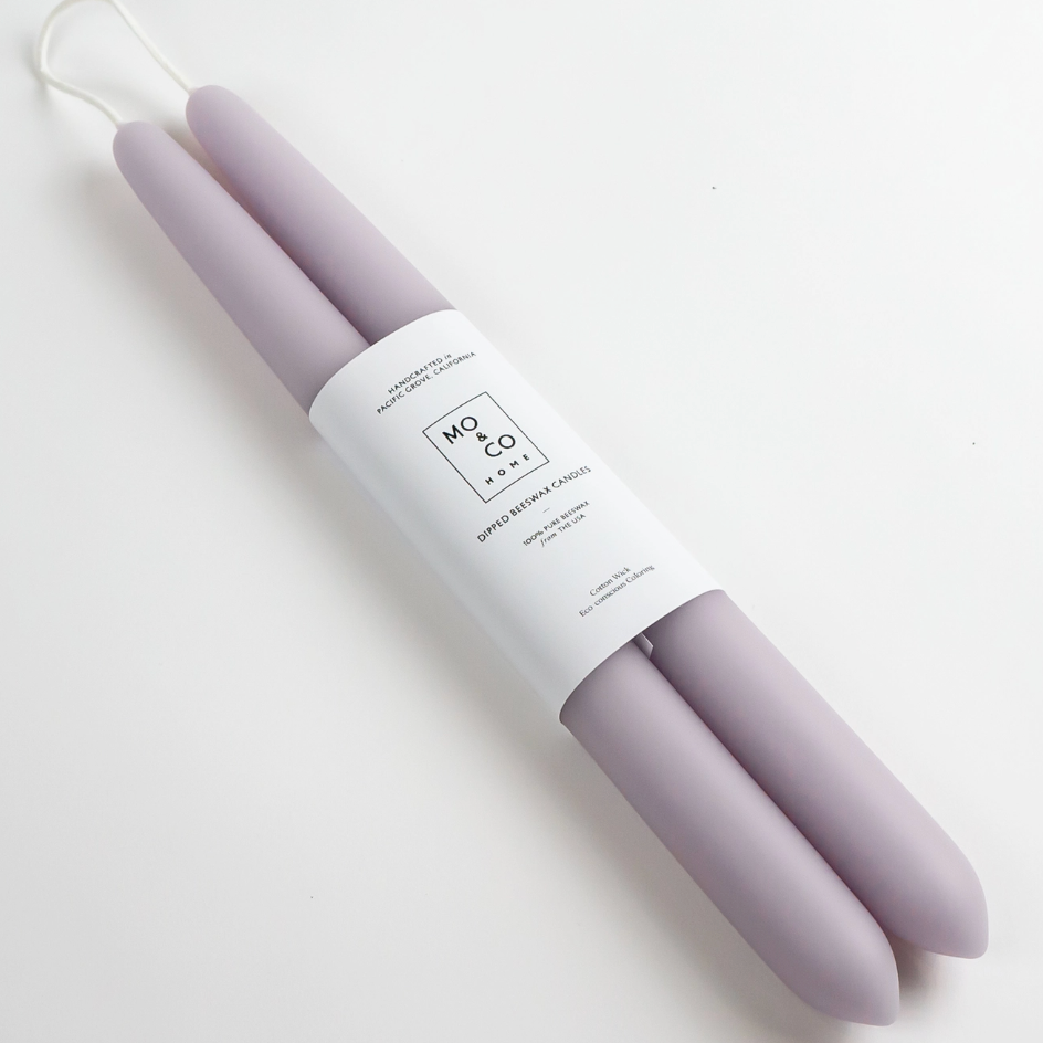 Lavender Beeswax Taper Candles