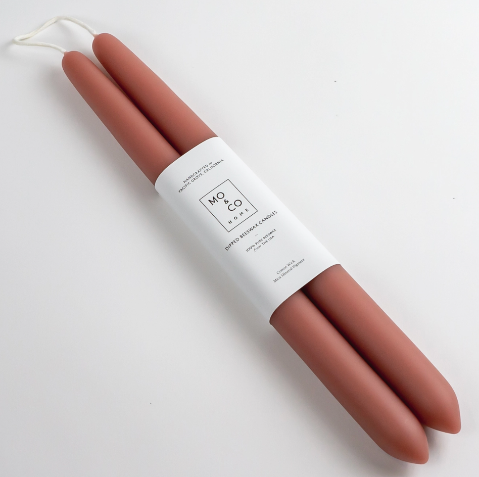 Terra Cotta Beeswax Taper Candles